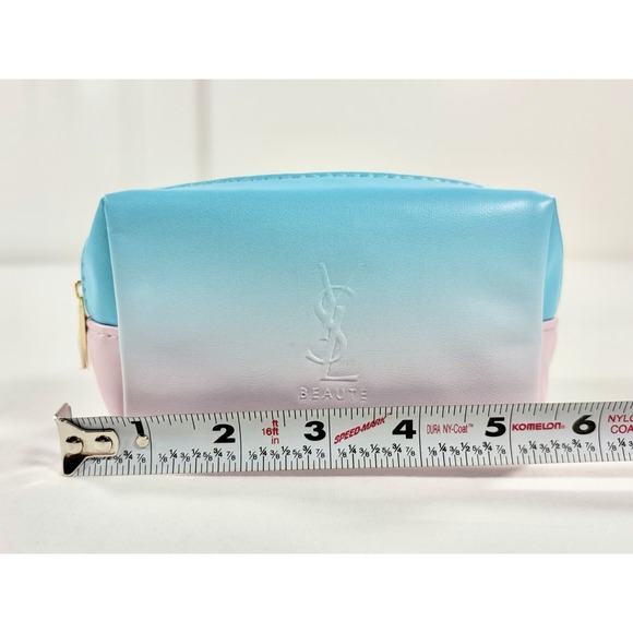 New YSL Beauté Cosmetic Bag Blue Pink Ombré Gradient Pouch Limited Edition GWP - Picture 8 of 9